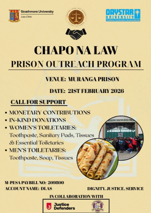DAYSTAR STUDENTS UNITE FOR JUSTICE IN PRISON OUTREACH INITIATIVE
