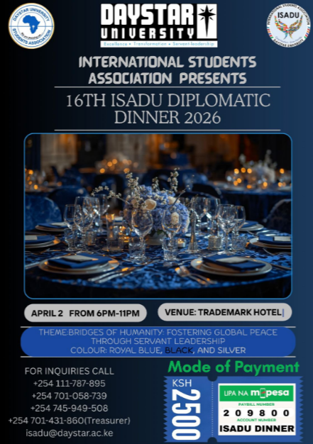 DAYSTAR’S INTERNATIONAL STUDENTS’ ASSOCIATION TO HOST 16TH DIPLOMATIC DINNER