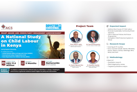 Daystar University Wins KES 17.5M Grant for Kenya Child Labour Study